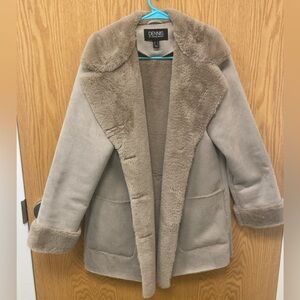 Dennis Basso Tan Faux Fur Jacket